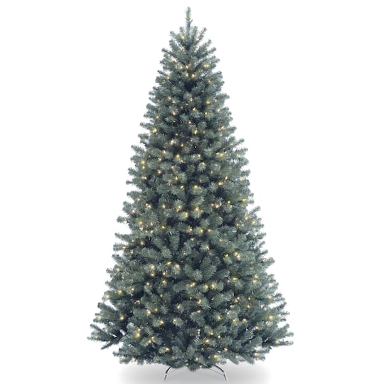 7.5 Ft Pre-lit Hinged North Valley Spruce Blue Medium Artificial Christmas Tree, Clear Lights By National Tree Company | Michaels®